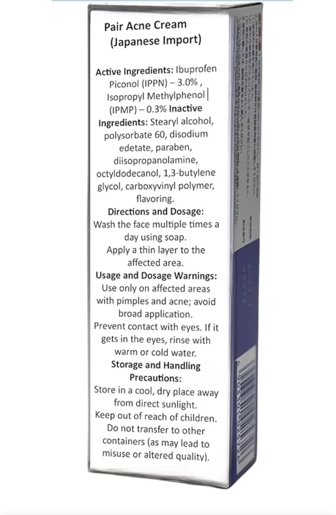 Generic Pair Acne cream held in hand indicating 14g travel-friendly size for on-the-go use