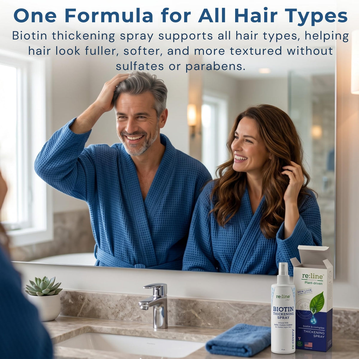 Paisle Botanics before and after hair showing fuller-looking volume benefit