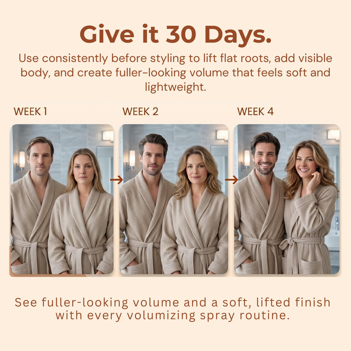 Paisle Botanics before and after comparison illustrating visible lift and volume