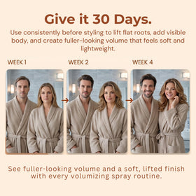 Paisle Botanics before and after comparison illustrating visible lift and volume