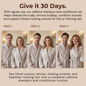 Paisle Botanics shampoo and conditioner set in shower illustrating easy use