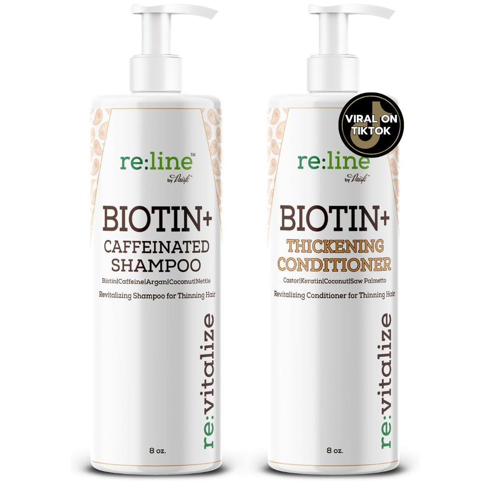 Paisle Botanics front packaging showing shampoo and conditioner for fuller hair