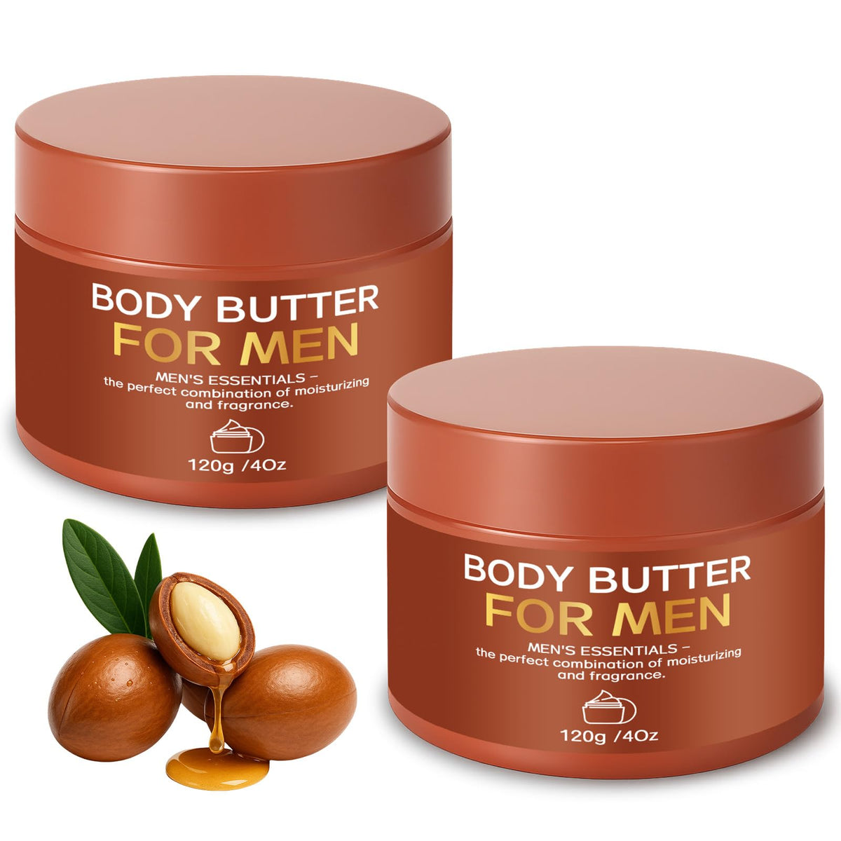 Paistely front view of two tubs showing packaging and scent benefit