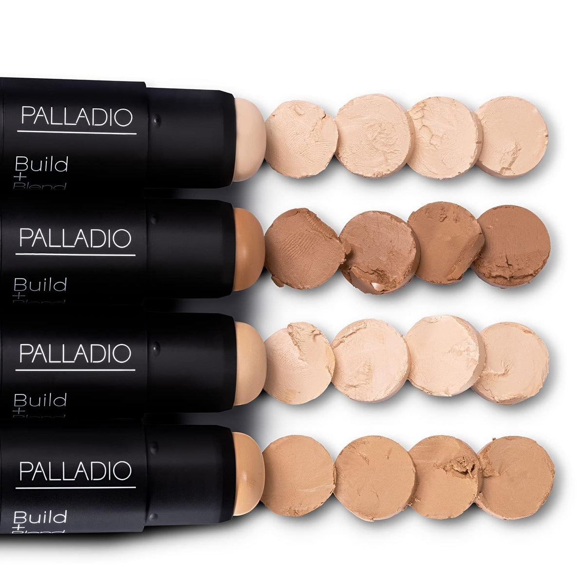 Palladio applying and blending on cheek for natural, shine-free finish benefit