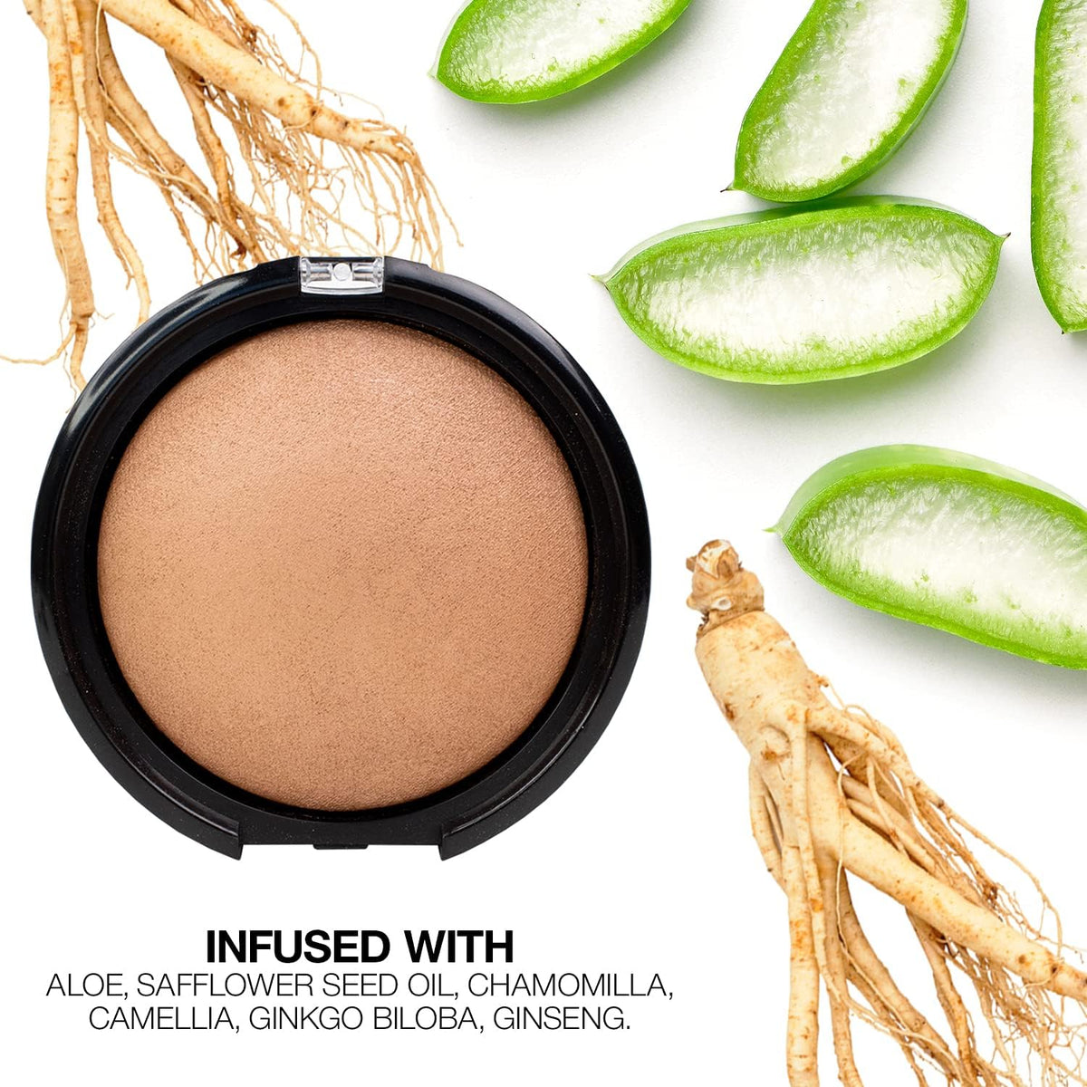 Palladio bronzer brush application demonstrating even coverage and effortless blending