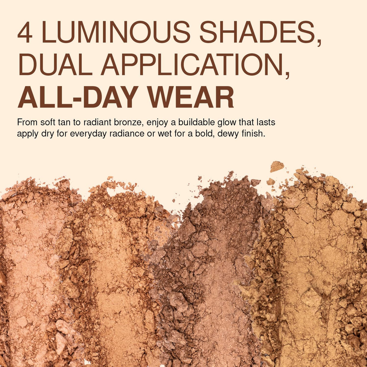 Palladio bronzer ingredients label highlighting botanicals and skin-conditioning benefits