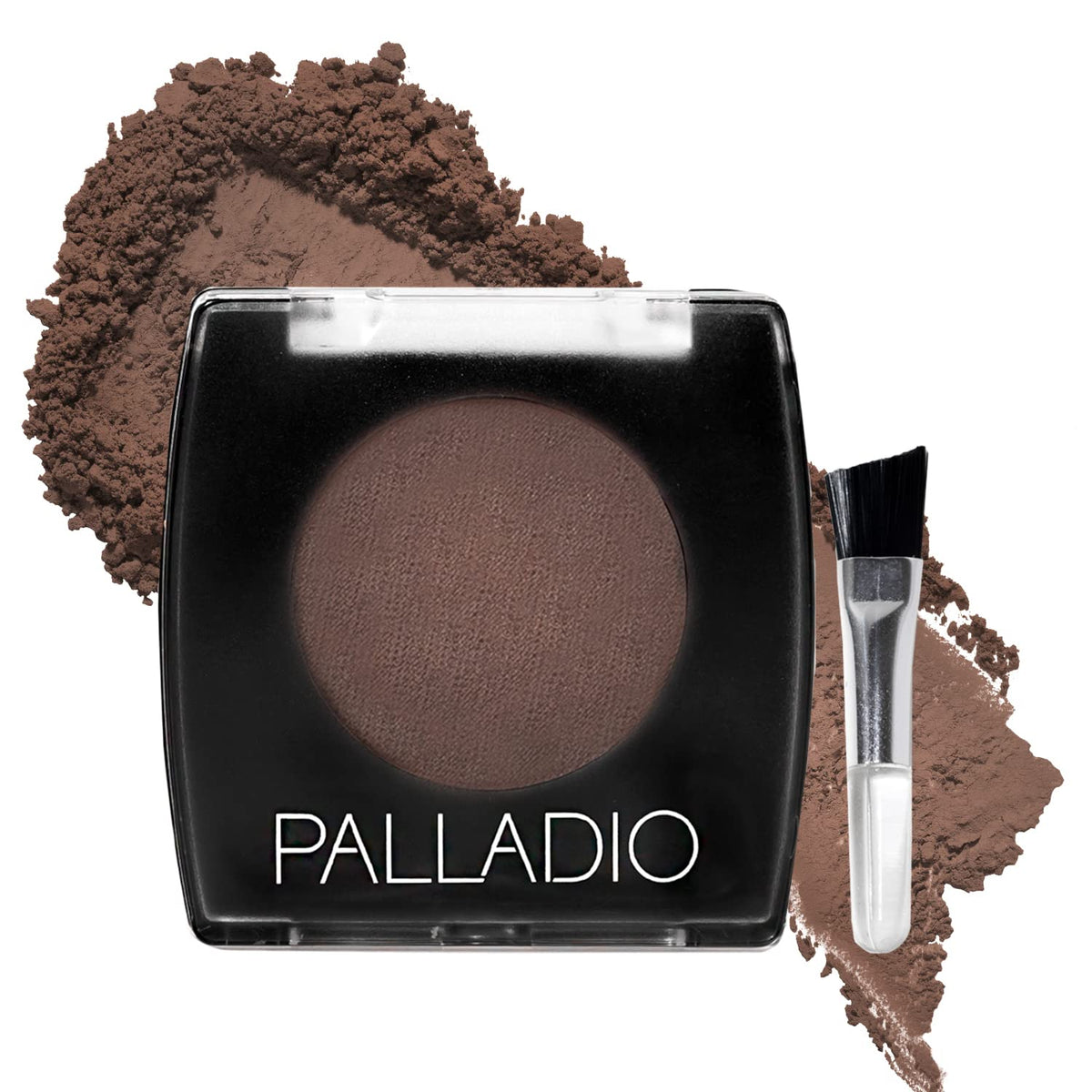 Palladio compact front view showing portable brow powder and secure lid