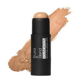 Palladio foundation stick front view showing almond shade and slim tube, portable benefit