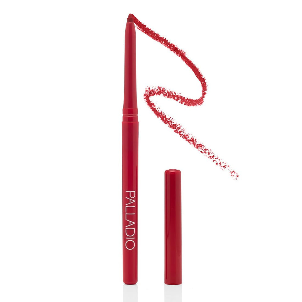 Palladio front packaging showing Red Rose color and slim design benefit long-wear