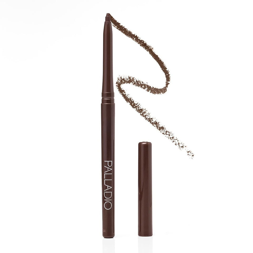 Palladio retractable eyeliner front packaging shows product and label, easy identification