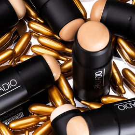 Palladio in a makeup bag ready for touch-ups showing convenience and on-the-go benefit