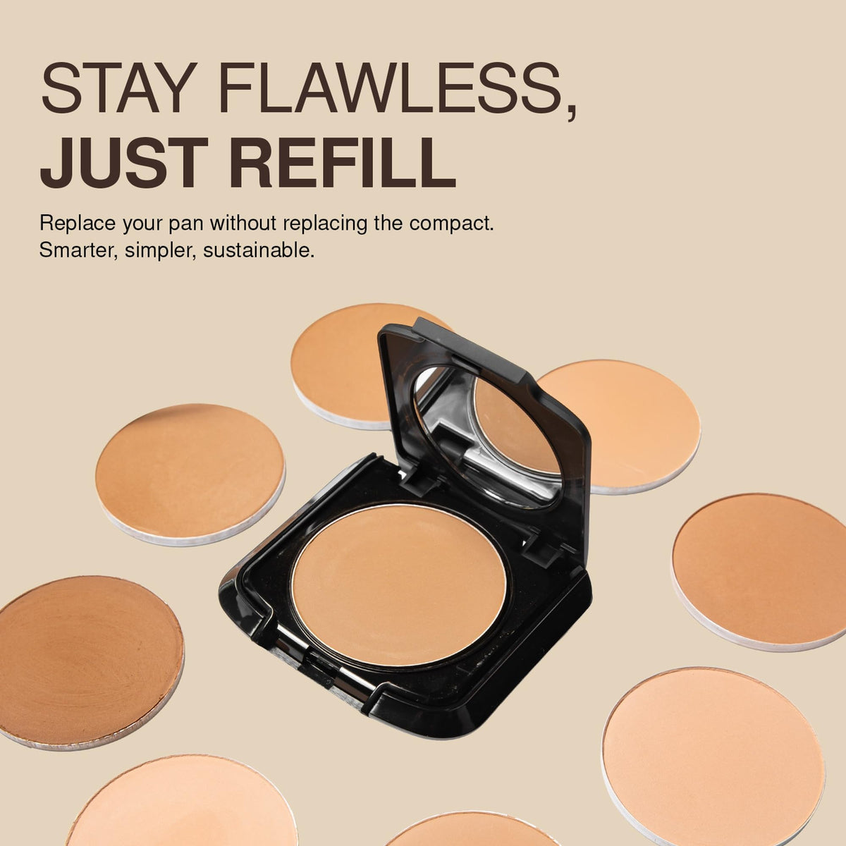 Palladio compact inside a makeup bag portraying travel readiness and everyday convenience