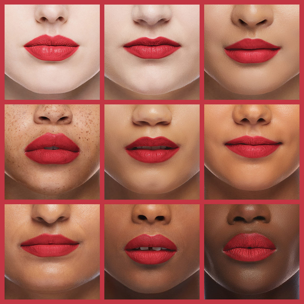 Model wearing Palladio berry lip stain showing longlasting matte look