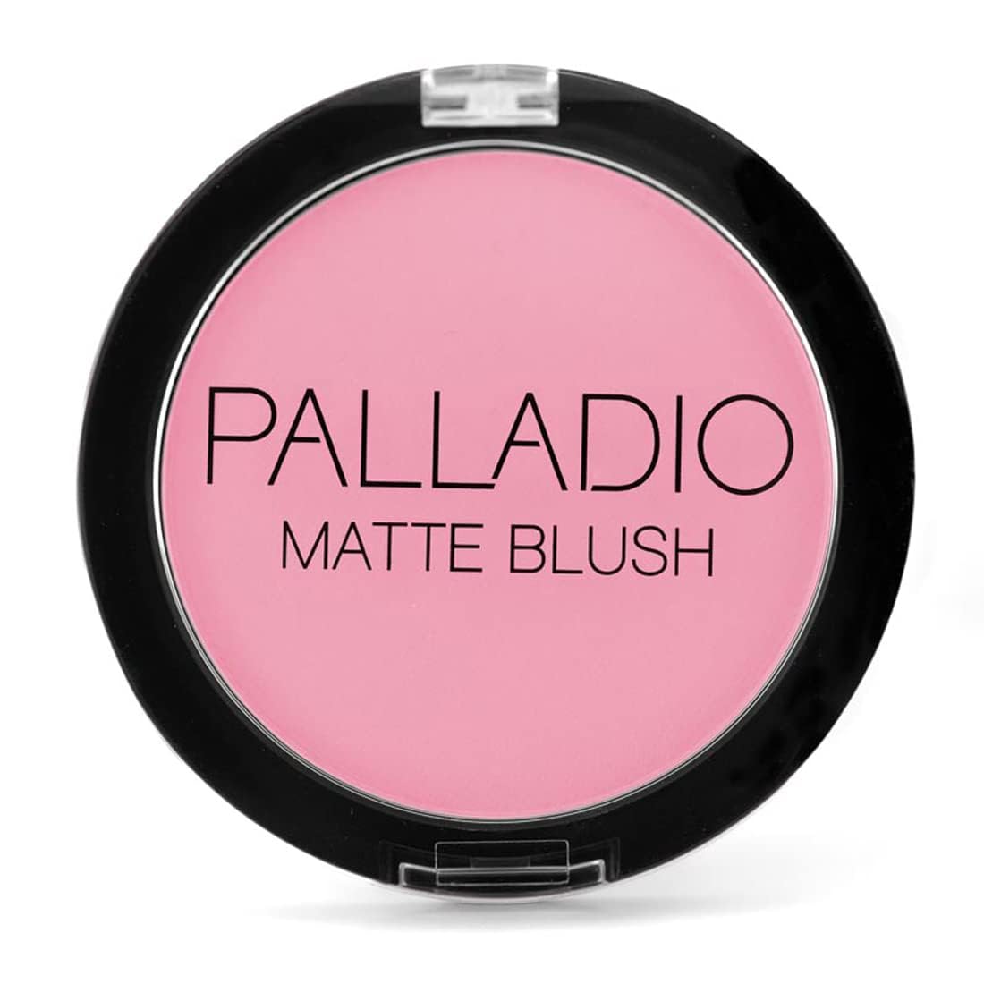 Lifestyle flatlay of Palladio Matte Blush with makeup tools for everyday use