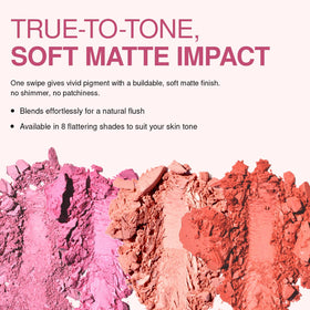 Palladio Matte Blush packaging label emphasizing vegan and cruelty-free benefits