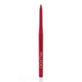 Palladio model wearing Red Rose showing defined lips and water-resistant finish