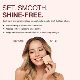 Palladio powder being applied with brush for smooth, oil-free result