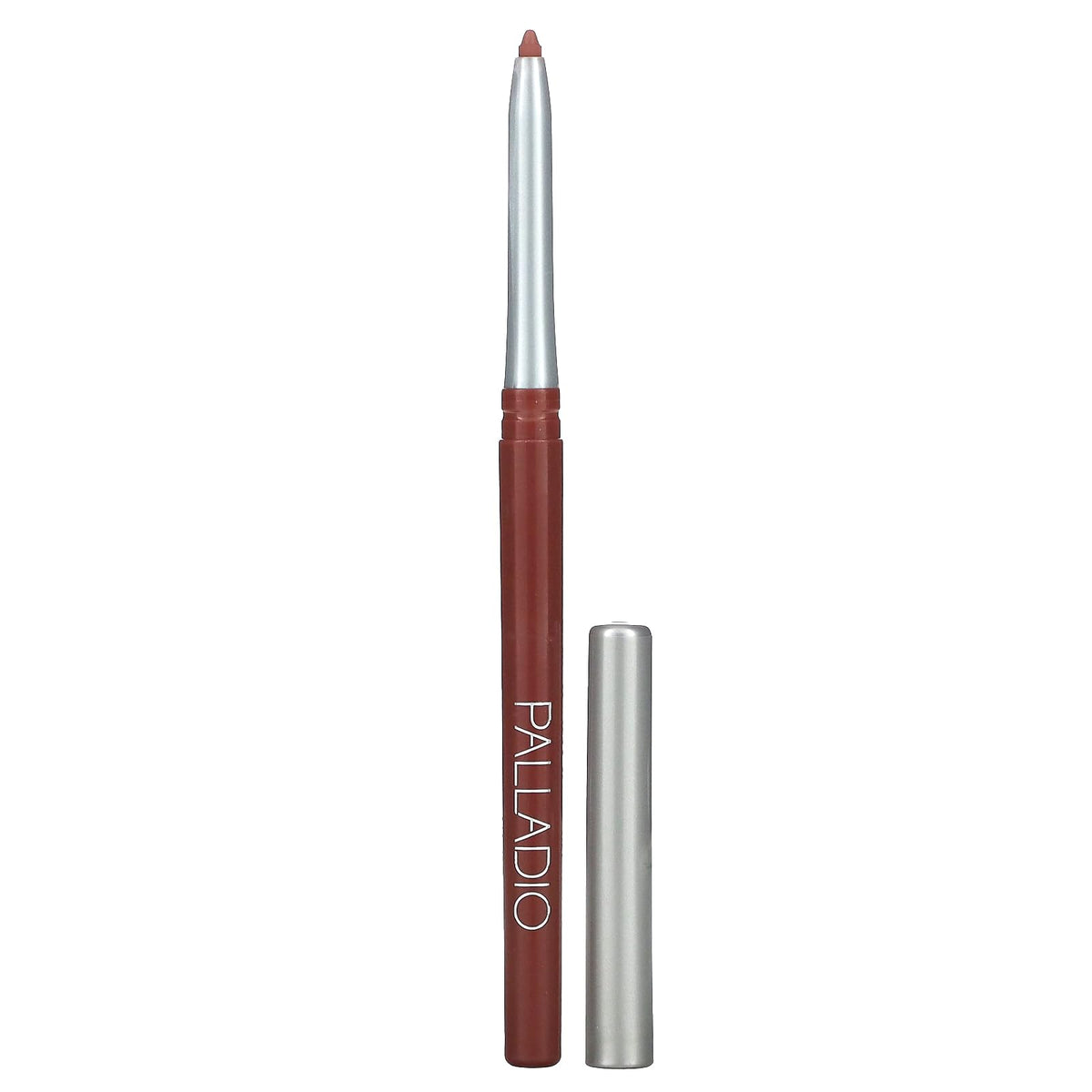 Palladio retractable lip liner front tube showing packaging and shade, ideal for easy storage