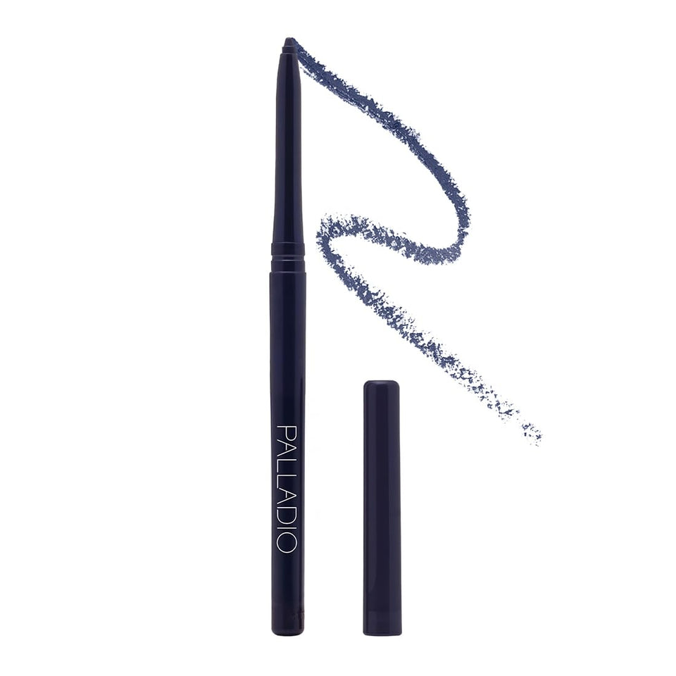Palladio retractable pencil front showing deep blue shade and sleek tube benefits