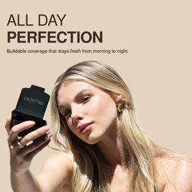 Palladio compact held in hand showing scale and travel-friendly portability benefit