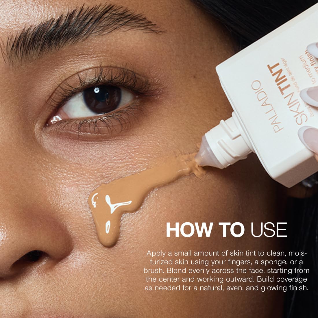 Side-by-side cheek comparison using Palladio showing visible evening of tone