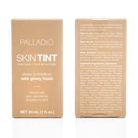 Palladio split image before and after demonstrating visible tone evening benefit