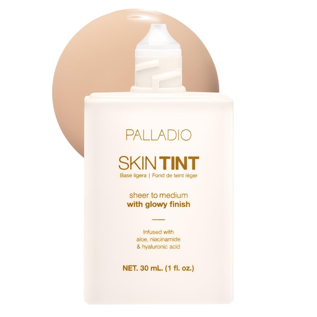 Palladio bottle front view showing shade and lightweight finish