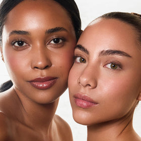 Palladio bottle on vanity conveying everyday hydrating makeup routine