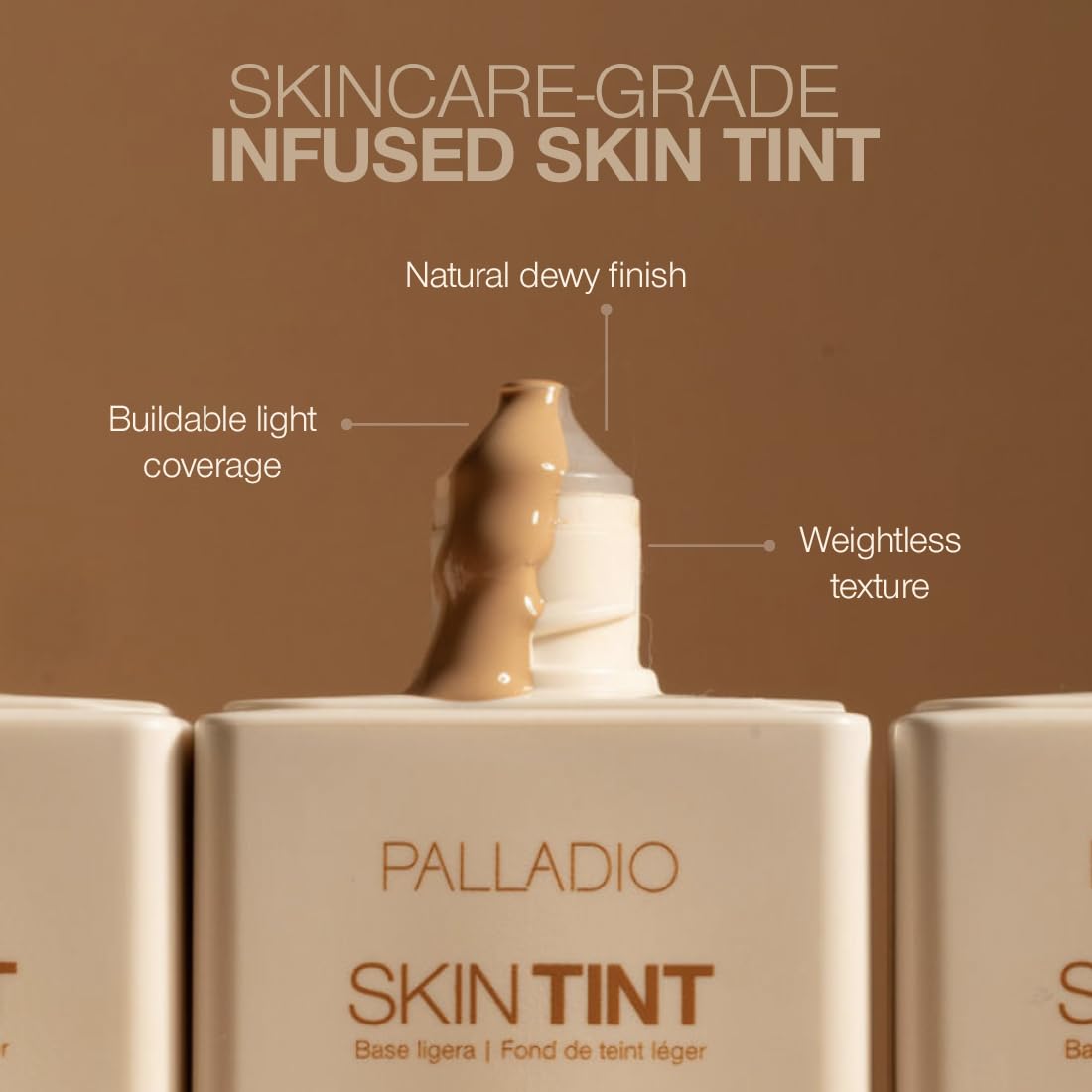 Palladio close-up of creamy texture highlighting hydrating, dewy finish