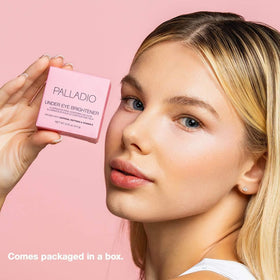 Palladio product with applicator demonstrating easy precise placement under-eye