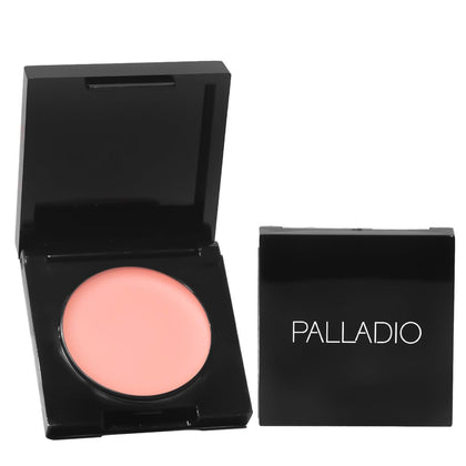 Palladio front packaging showing Soft Pink shade and compact tube, convenient travel-friendly