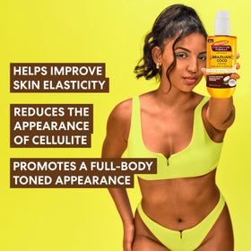 Palmer's applied to belly demonstrating firming massage and improved texture