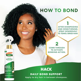 Palmer's applied to damp hair demonstrating detangling and smoother strand benefit