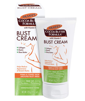 Palmer's bust cream front jar showing packaging and clear product identity benefits