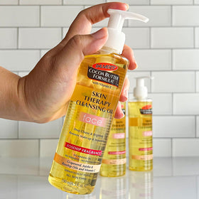 Palmer's cleansing oil texture drop showcasing silky, nourishing formula
