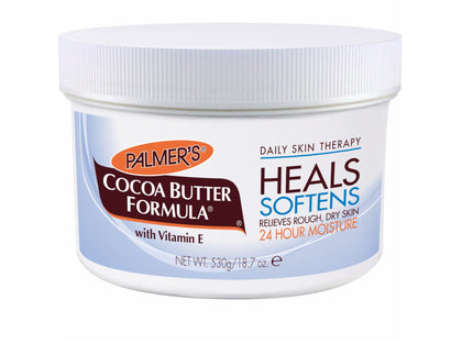 Palmer's jar front view shows rich cocoa butter, deeply hydrates skin