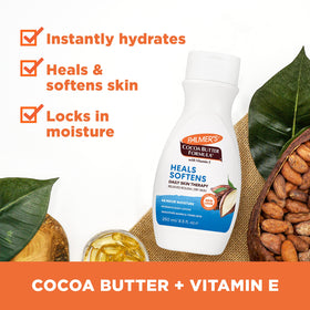Palmer's coconut oil lotion being poured to show lightweight texture and fast absorption benefit