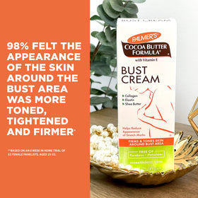 Palmer's cream in hand being dispensed to show easy application and non-greasy feel