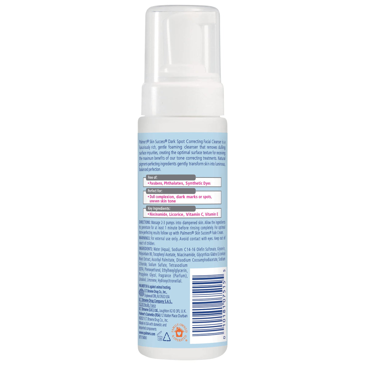 Palmer's foam texture close-up illustrating gentle lather and cleansing