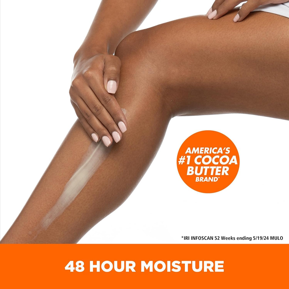 Palmer's label detail highlighting cocoa butter and vitamin E benefits