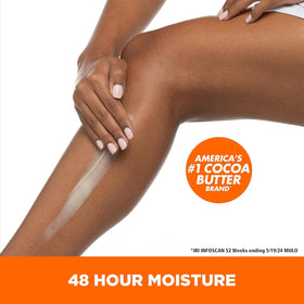 Palmer's label detail highlighting cocoa butter and vitamin E benefits