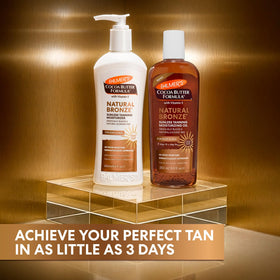 Palmer's Natural Bronze on a bathroom vanity to show everyday skincare use