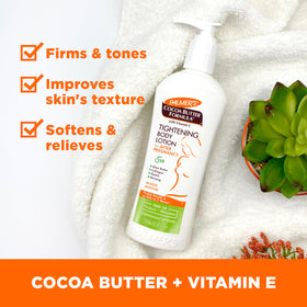 Palmer's lifestyle scene of new mom applying lotion for comfort and confidence