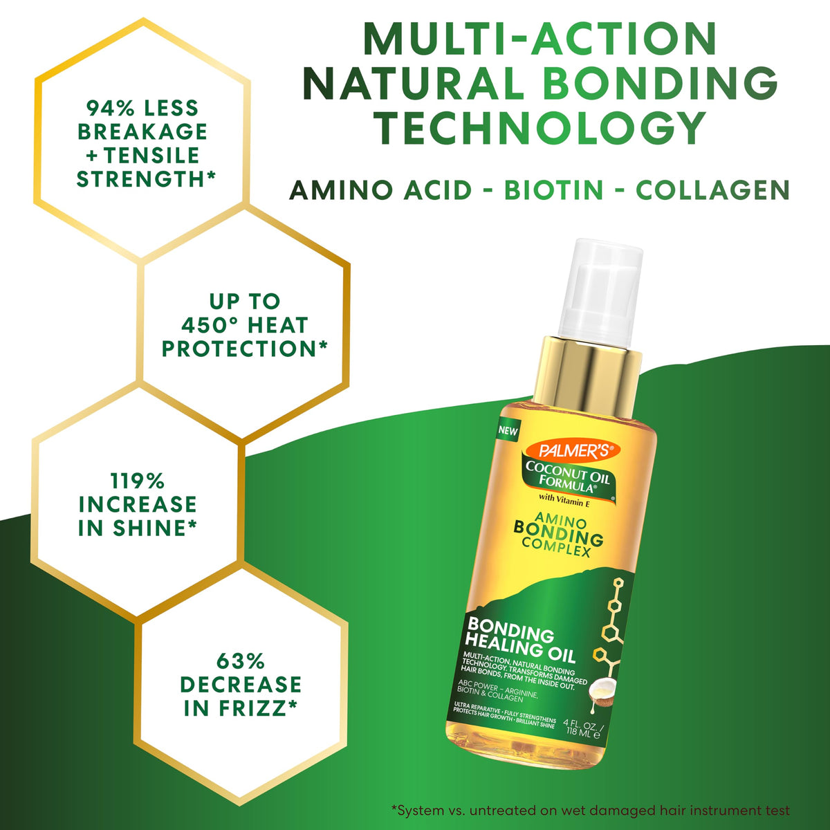 Palmer's oil applied to damp hair for detangling and protection