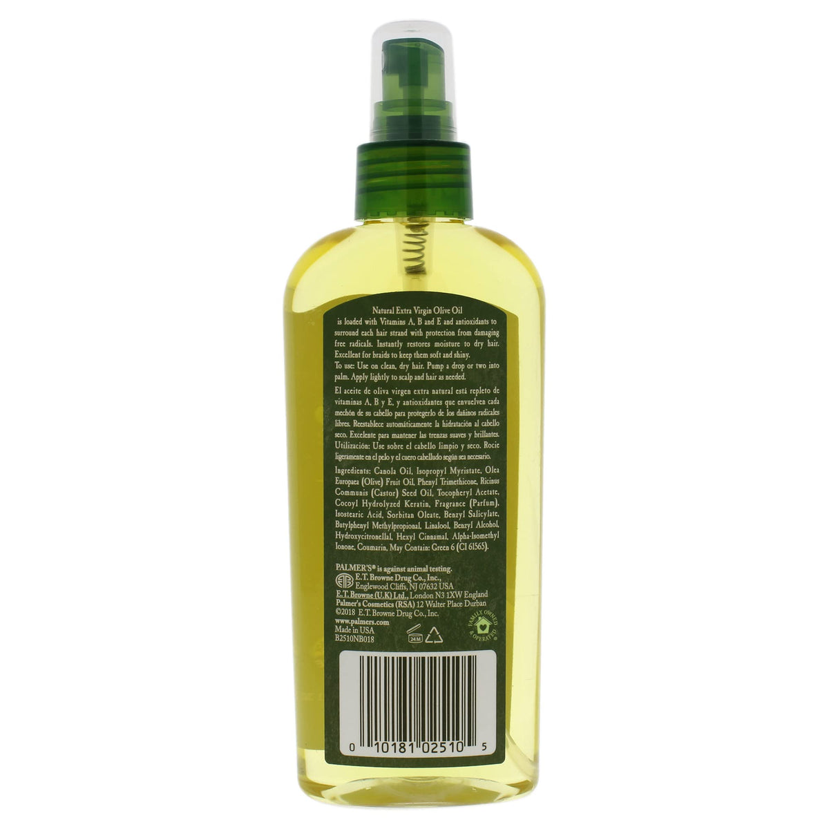 Palmer's spray in use on damp hair delivering hydration and smoother, shinier strands