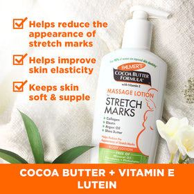 Palmer's products in hand to show size comparison and easy travel-friendly benefit