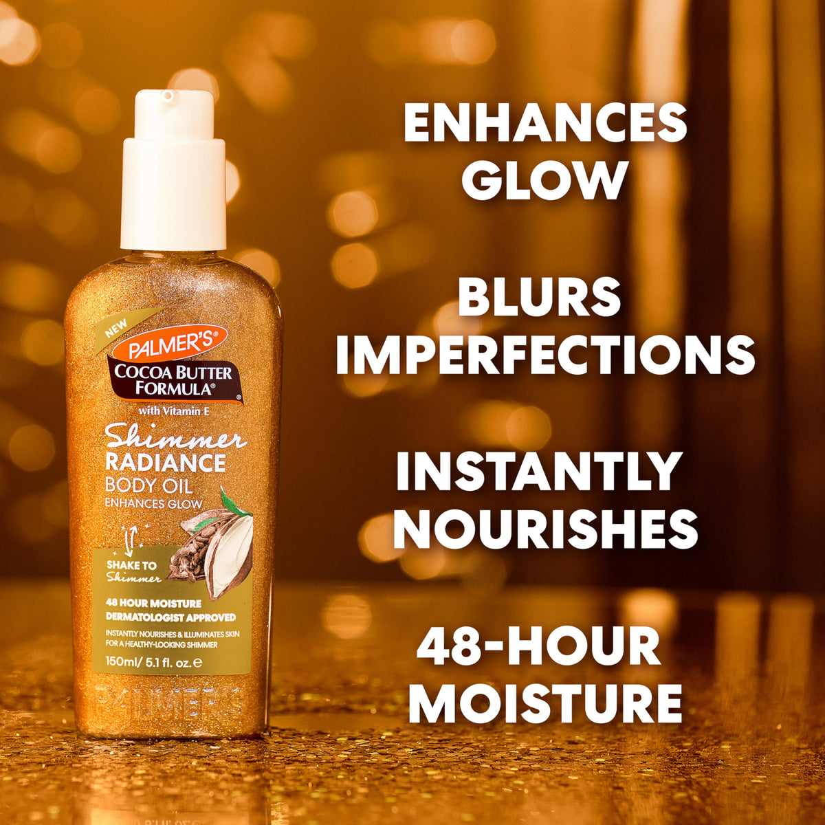 Palmer's oil rubbed into damp hand for quick absorption and moisture