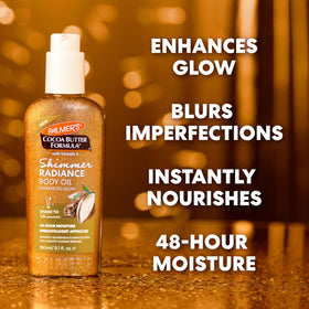 Palmer's oil rubbed into damp hand for quick absorption and moisture