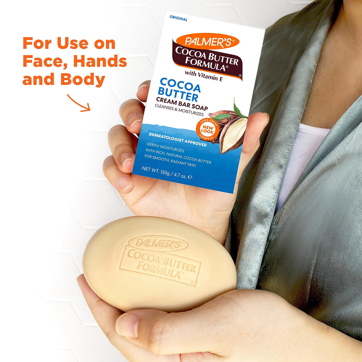 Palmer's soap label and ingredients view highlighting cocoa butter and vitamin E