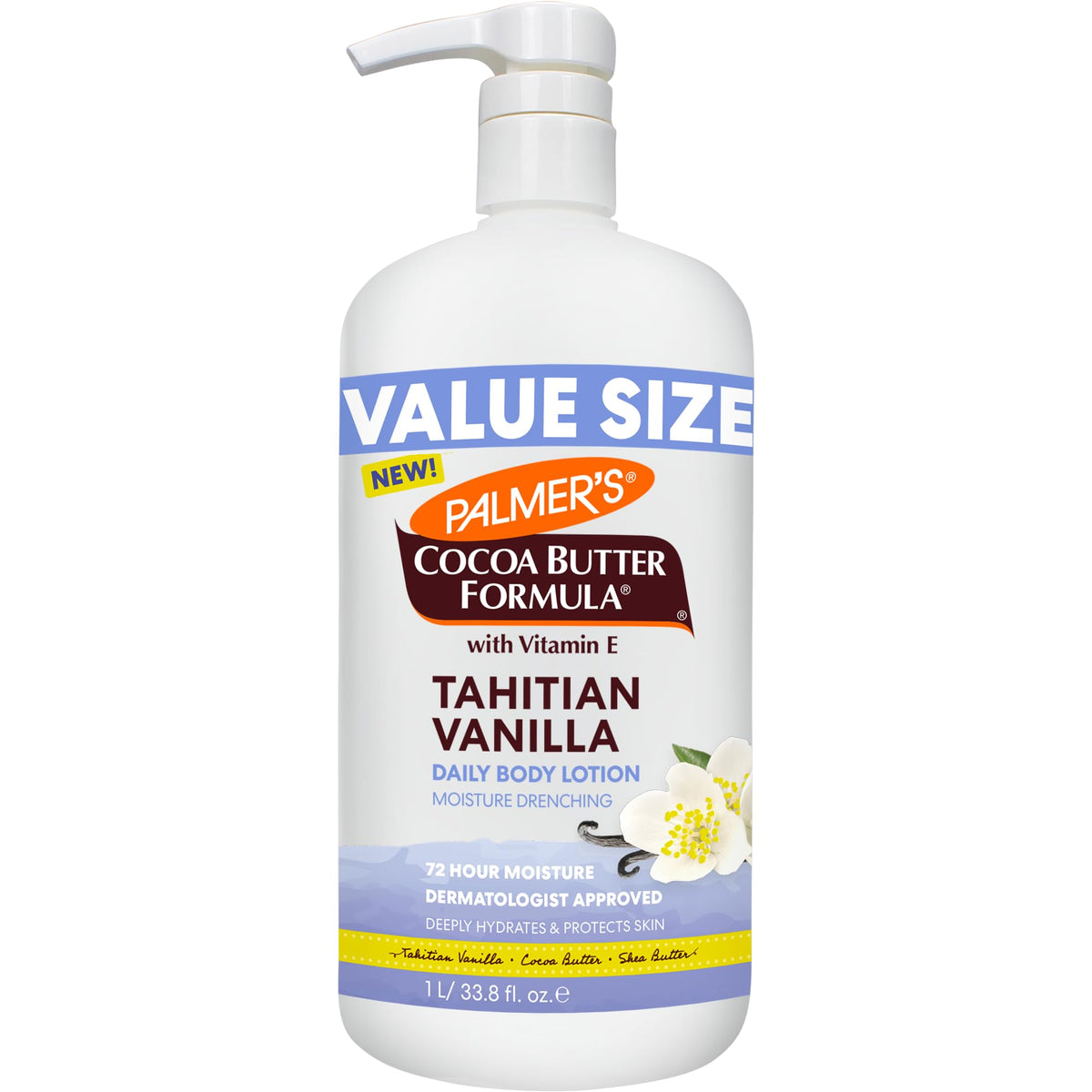 Palmer's front packaging showing 33.8 fl oz bottle and product name benefiting easy recognition